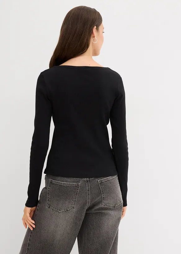 T-shirt côtelé 100% coton, bonprix