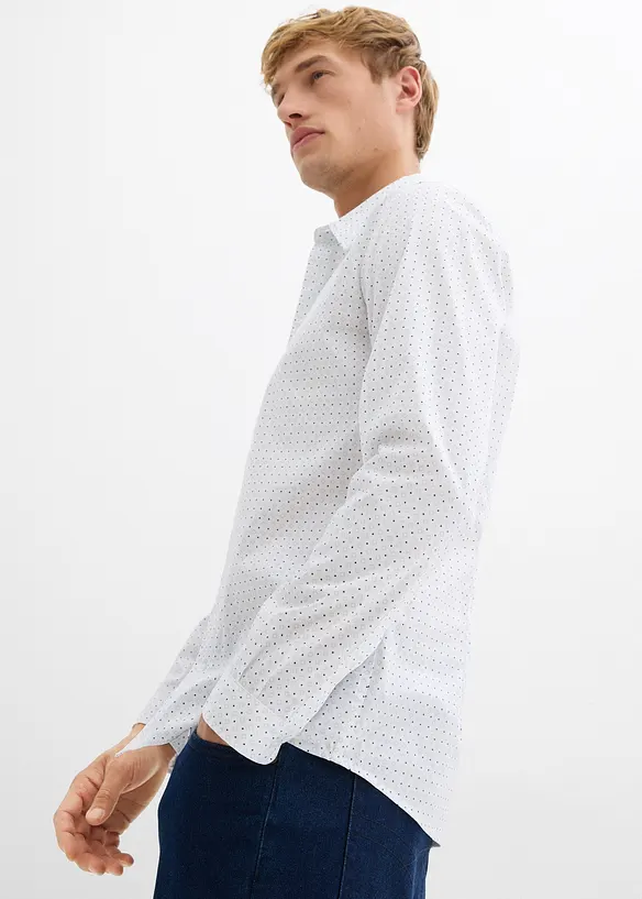 Chemise pro et extensible à motif minimaliste, slim, bonprix