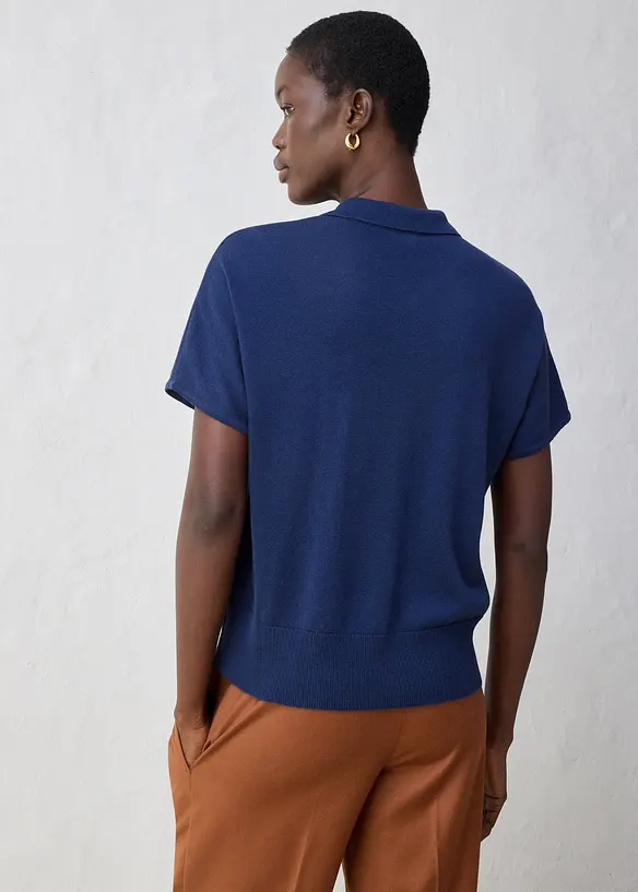 Pull en fine maille avec col polo, bonprix