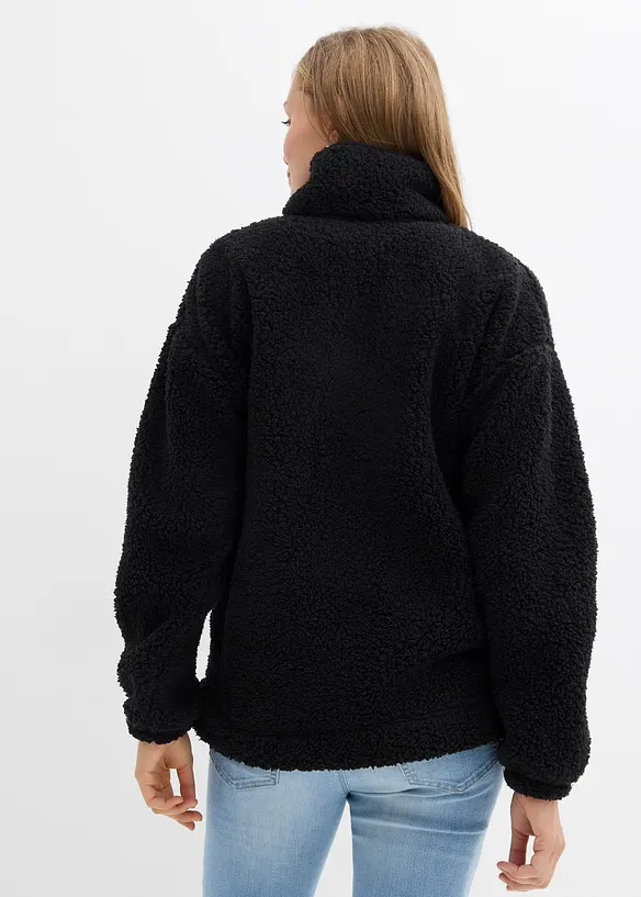 Polaire oversize à col montant et poches, bonprix