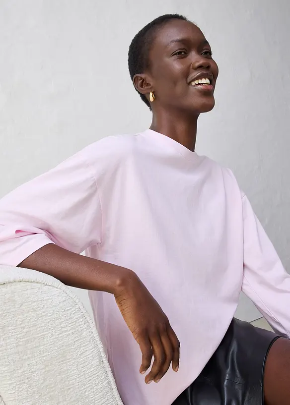 T-shirt coupe trapèze avec soie, bonprix