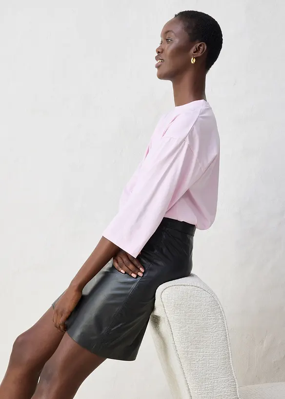 T-shirt coupe trapèze avec soie, bonprix