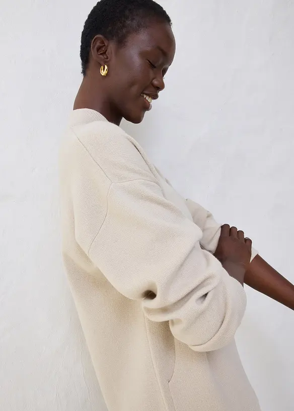 Oversize-Strickjacke mit Merinowolle, bonprix