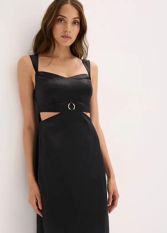 Robe longue en satin fluide, bonprix