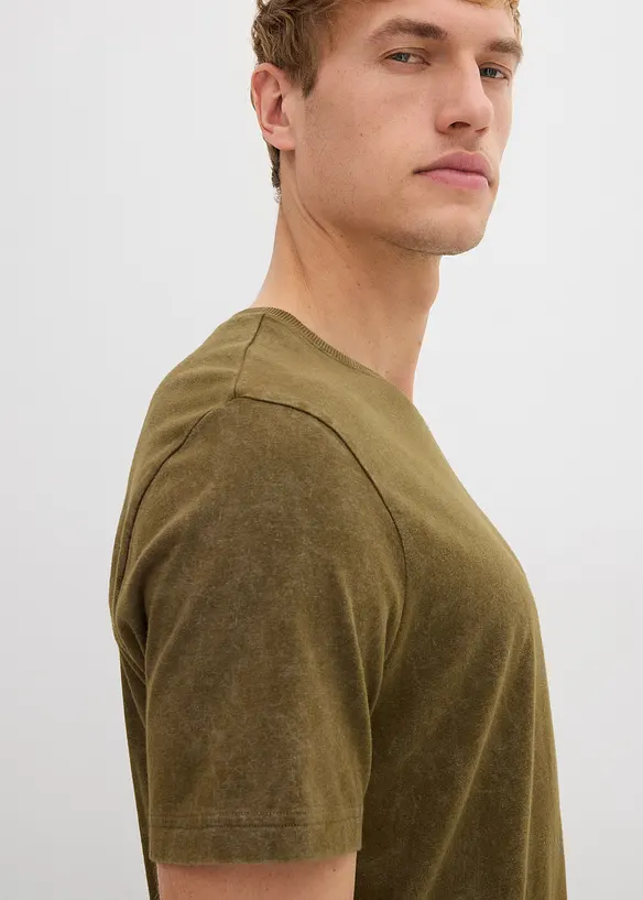 T-Shirt in gewaschener Optik aus reiner Bio-Baumwolle, bonprix