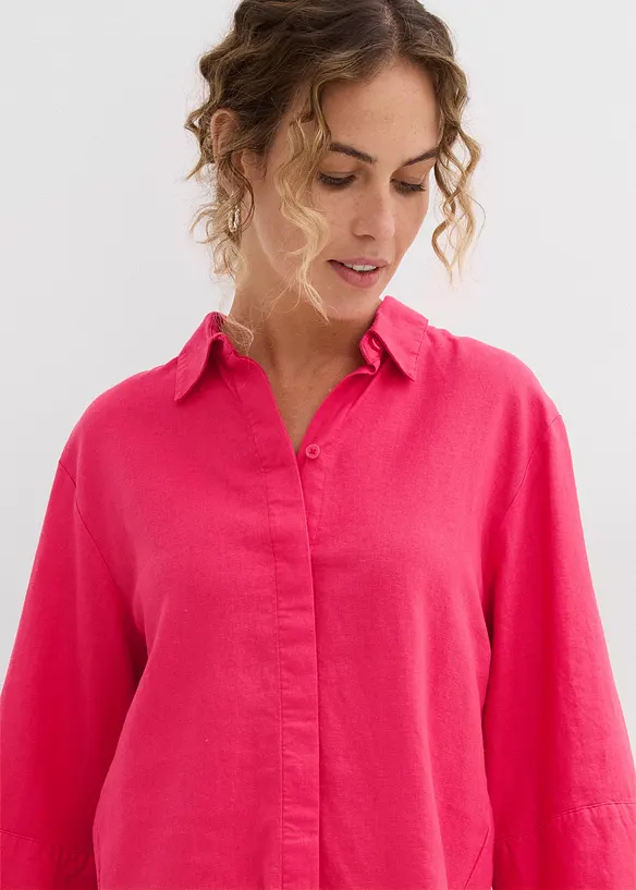 Hemdbluse aus kühlendem Leinen-Mix, bonprix