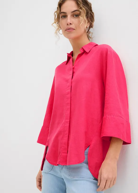 Hemdbluse aus kühlendem Leinen-Mix, bonprix