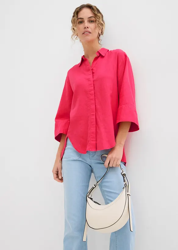 Hemdbluse aus kühlendem Leinen-Mix, bonprix