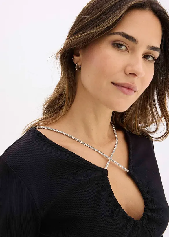 Robe courte à lanières pailletées, bonprix