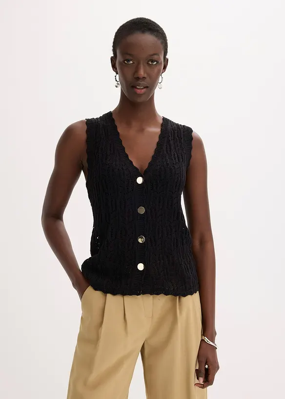 Ajour Strick-Weste, bonprix