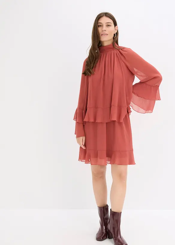 Chiffonkleid mit Volants, bonprix