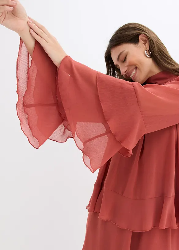 Chiffonkleid mit Volants, bonprix