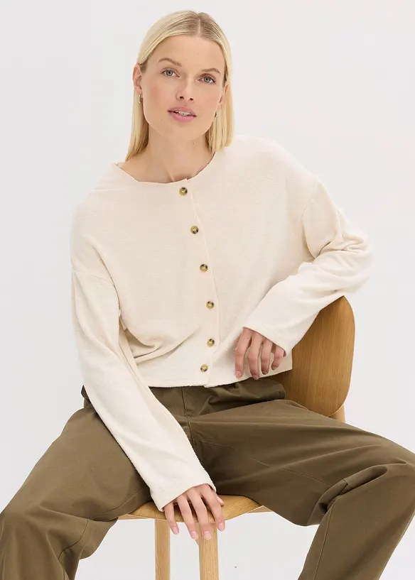 Gerippte Feinstrickjacke, bonprix
