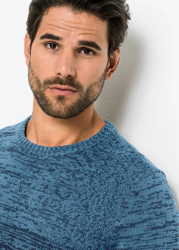 Pull en coton mélangé, coupe ventre confort, bonprix