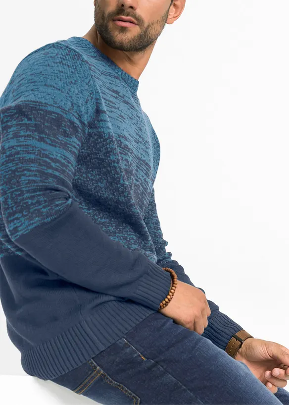 Pull en coton mélangé, coupe ventre confort, bonprix