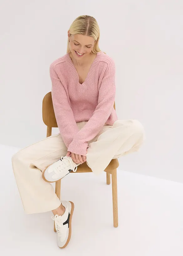 Pull col V, bonprix