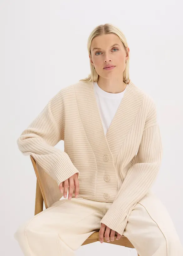 Cardigan mit Rippstrickmuster, bonprix