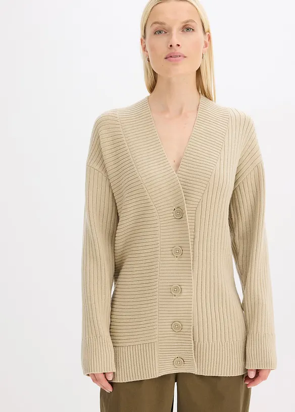 Gilet en maille côtelée, bonprix