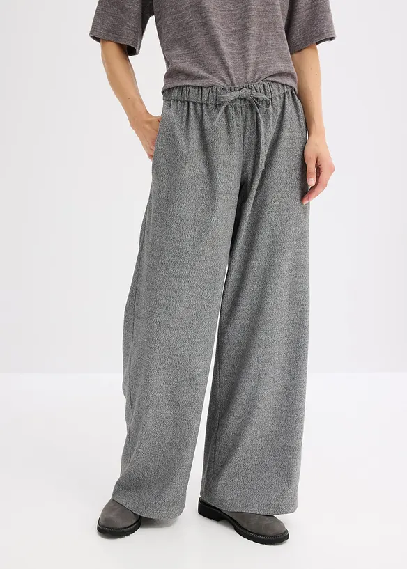 Pantalon palazzo aspect laine, bonprix