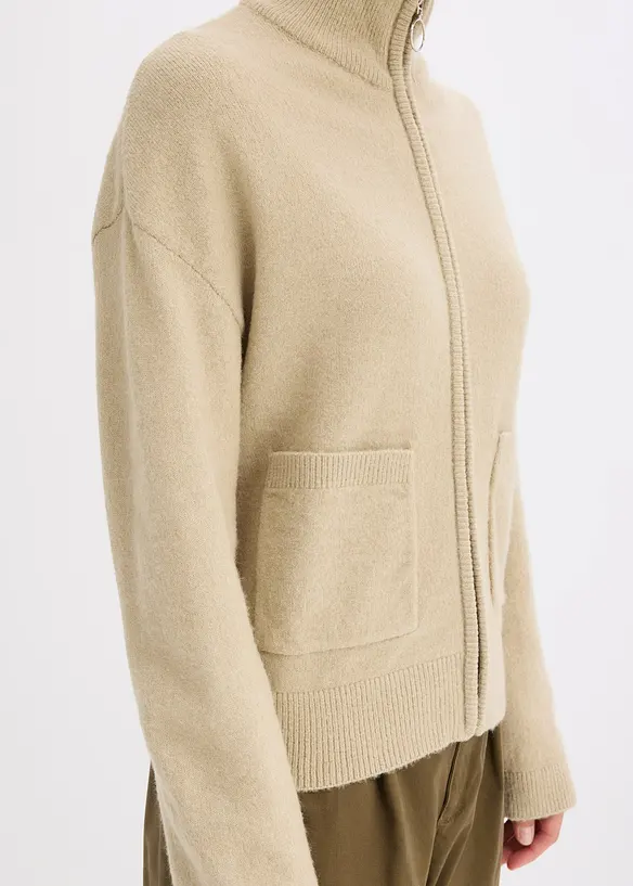 Gilet zippé en maille, bonprix