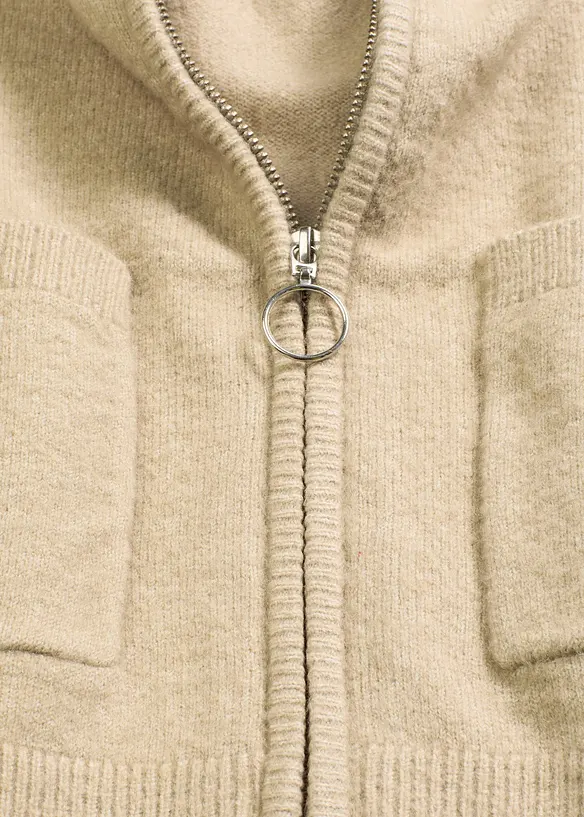 Gilet zippé en maille, bonprix