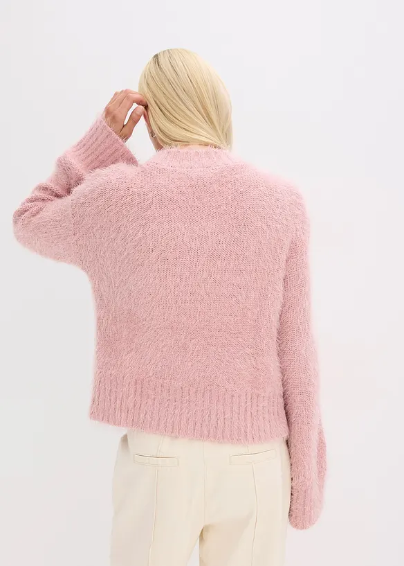 Pull boxy en maille poilue moelleuse, bonprix