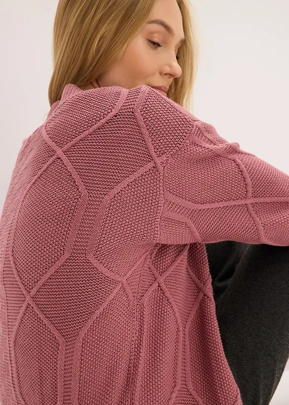Strickjacke mit Zopfmuster, bonprix