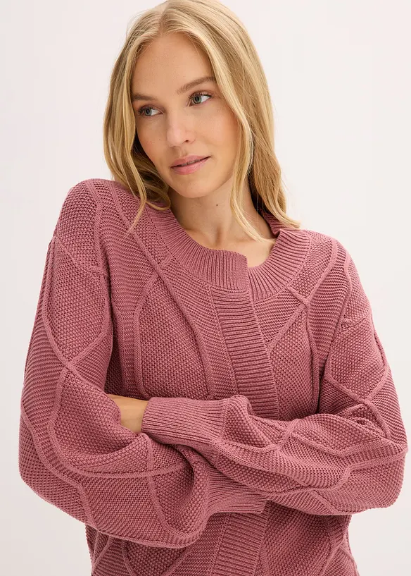 Strickjacke mit Zopfmuster, bonprix