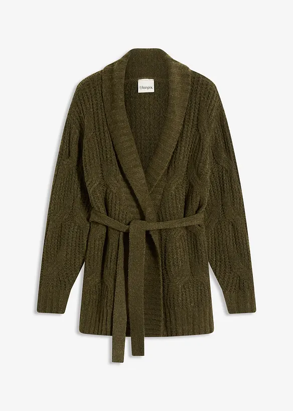 Gilet en grosse maille à motif torsadé, bonprix