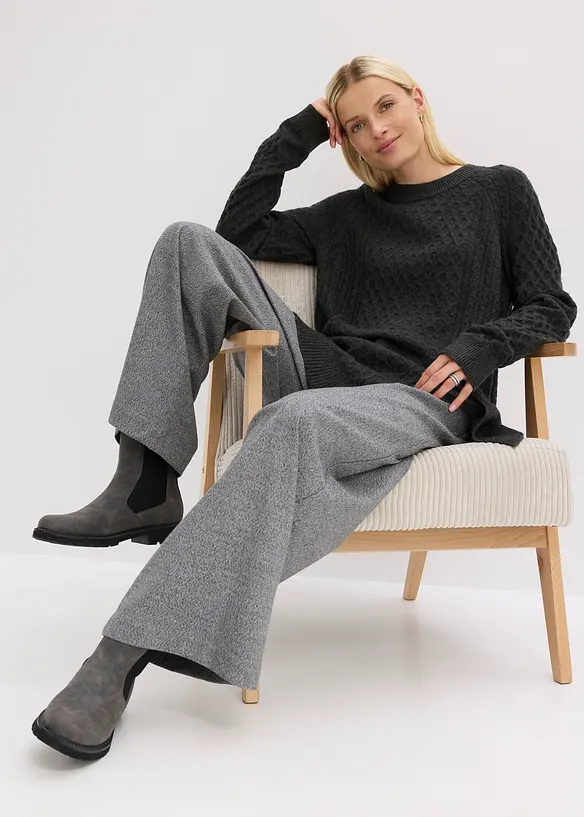 Longpullover aus fließendem Viskose-Mix, bonprix