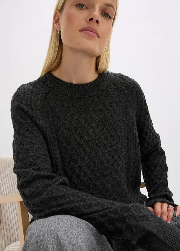 Longpullover aus fließendem Viskose-Mix, bonprix