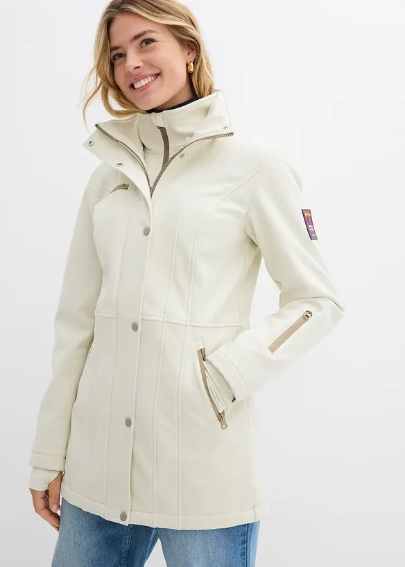 wasserabweisende Stretch-Softshell-Longjacke, bonprix