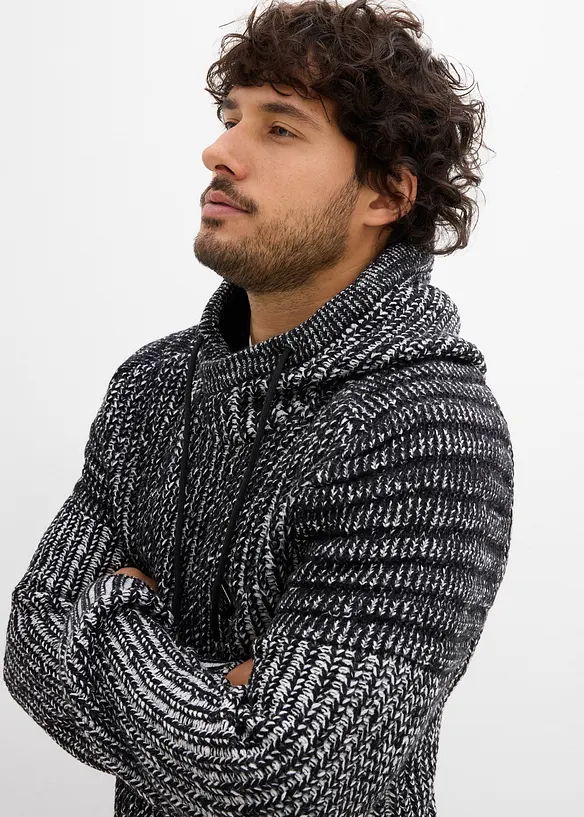Pull à capuche et détails motard, bonprix