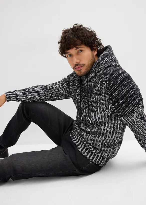 Pull à capuche et détails motard, bonprix