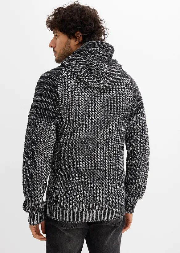 Pull à capuche et détails motard, bonprix