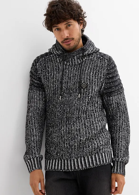 Pull à capuche et détails motard, bonprix