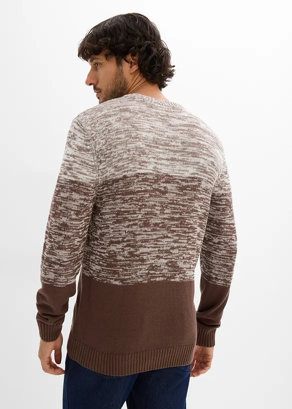 Pull en coton mélangé, coupe ventre confort, bonprix