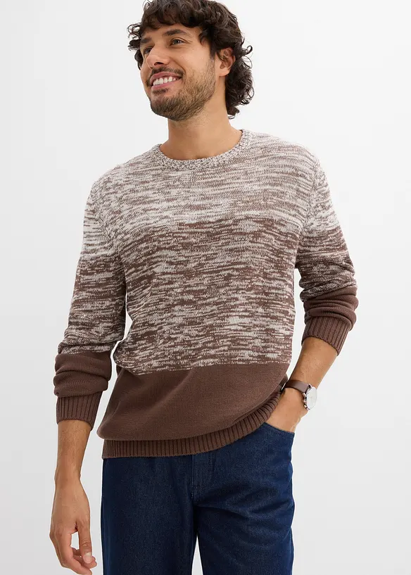 Pull en coton mélangé, coupe ventre confort, bonprix