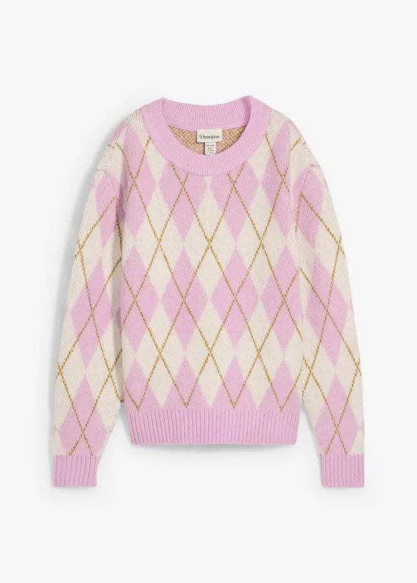 Feinstrickpullover mit Karomuster, bonprix