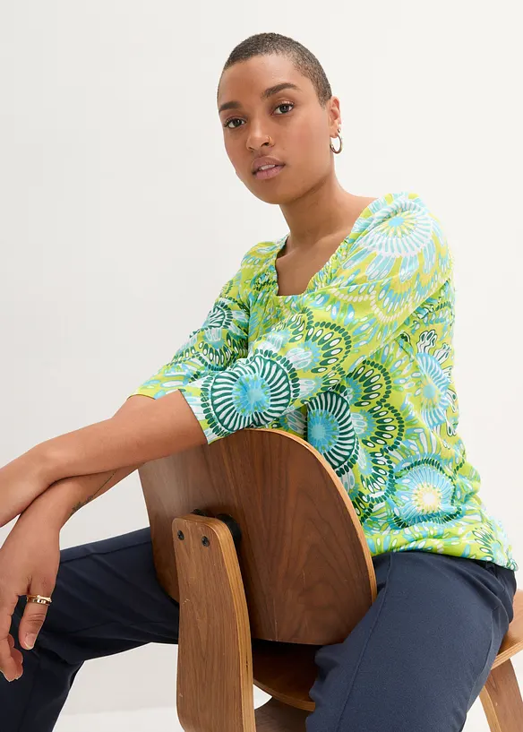 T-shirt manches 3/4, 100% coton, bonprix