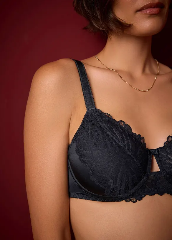 Soutien-gorge en polyamide brillant avec dentelle, bonprix