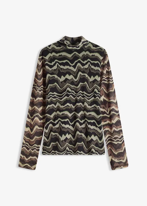Langarmshirt aus softem Mesh, bonprix