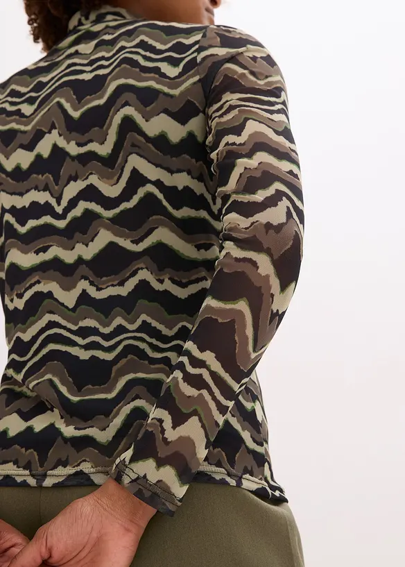 Langarmshirt aus softem Mesh, bonprix