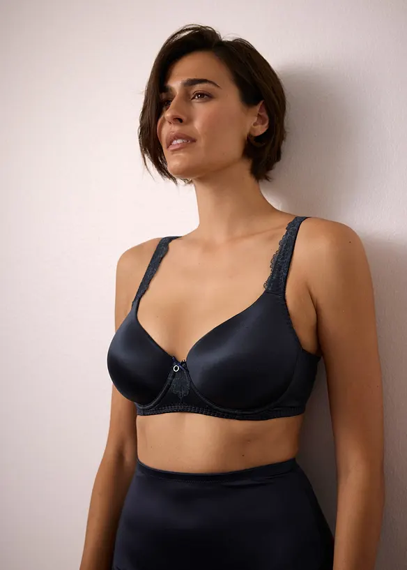 Soutien-gorge à coques en polyamide brillant, bretelles rembourrées, bonprix