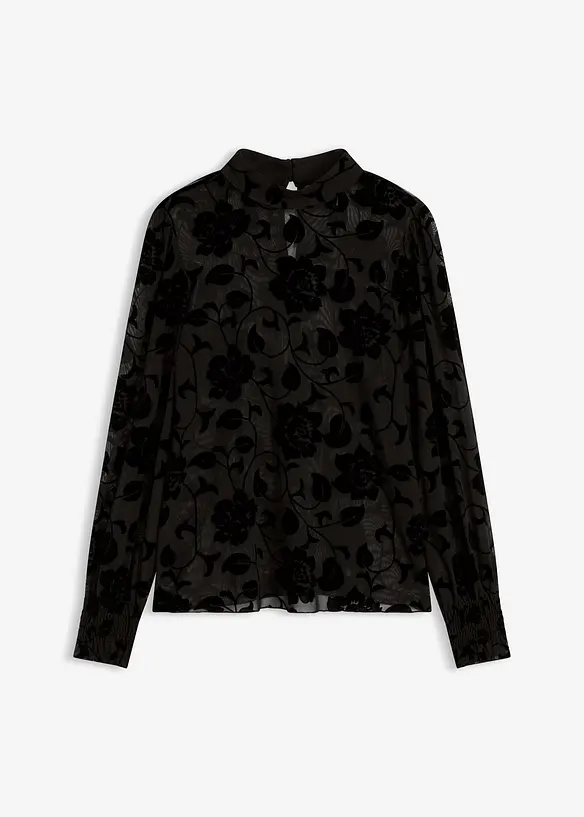 Langarmshirt mit leichter Transparenz, bonprix