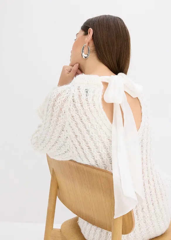 Mini-Strickkleid mit Satin-Schleife, bonprix