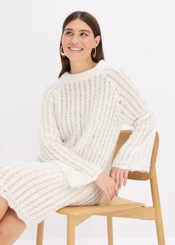 Mini-Strickkleid mit Satin-Schleife, bonprix