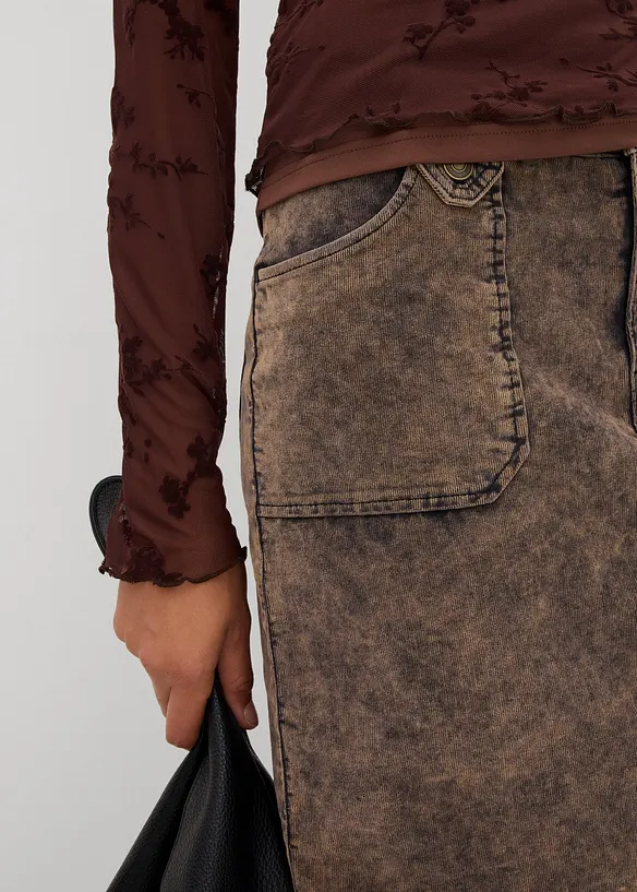 Langarmshirt mit Flockprint, bonprix
