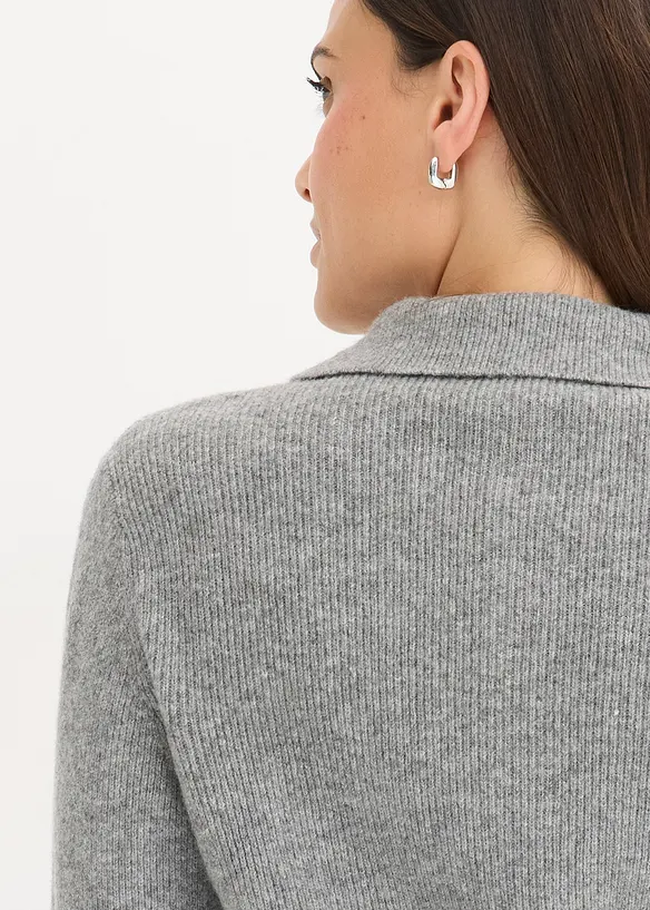 Polo-Pullover mit Wollanteil, bonprix