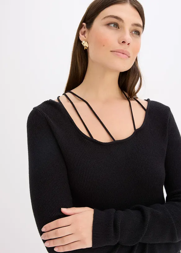 Feinstrickpullover mit tiefem Ausschnitt, bonprix